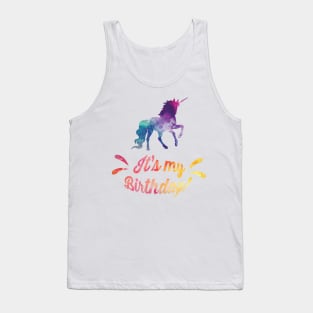 Cute Unicorn Birthday Party Outfit Adult Kids Gift Tank Top